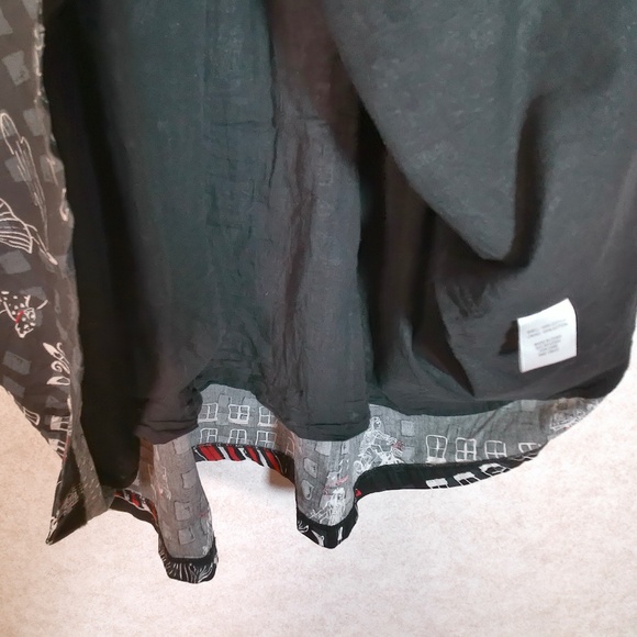 LKNW ModCloth Whimsical Goth Puff Skirt Dress Button Down, Waist Tie Lining SzXL - Picture 12 of 13